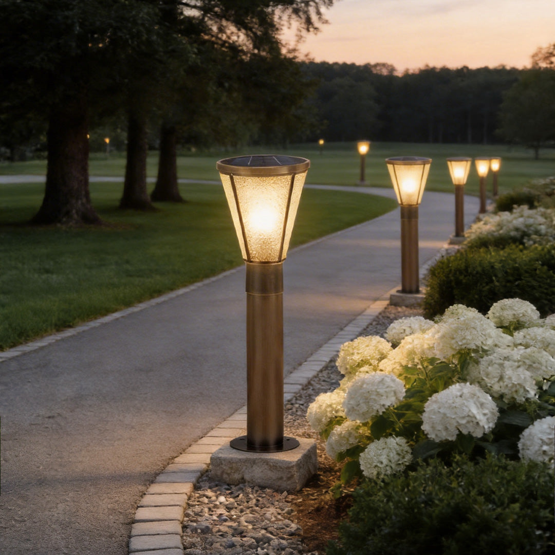 Outdoor Garden Path Lights Copper LED Landscape Light Solar Hardwired