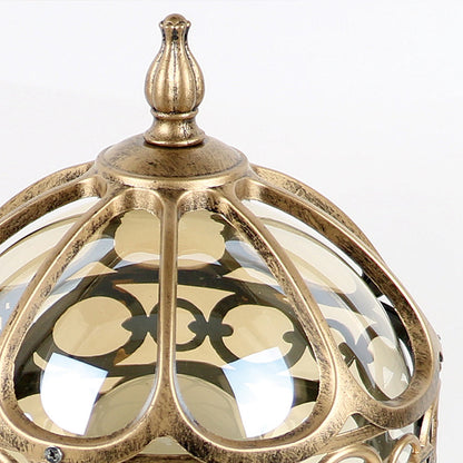 European Globe Pillar Light Die-Cast Aluminum Glass Black or Bronze Hardwired IP54 3 Sizes Polished E27