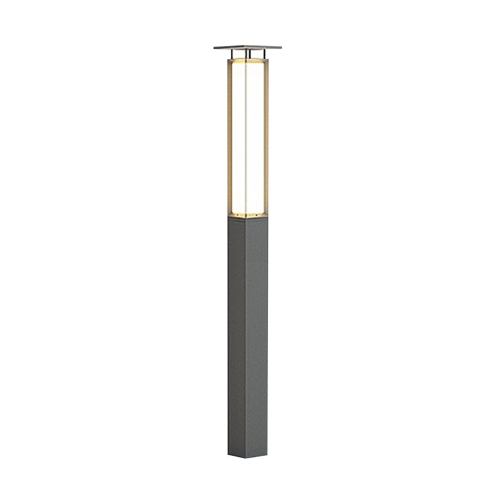 Classic Tall LED Bollard Light Waterproof Outdoor Pathway Landscape Lighting Black Aluminum PC IP54
