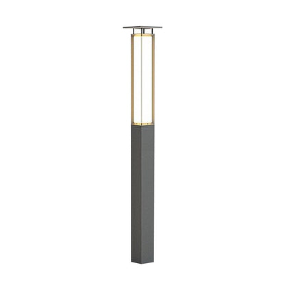 Classic Tall LED Bollard Light Waterproof Outdoor Pathway Landscape Lighting Black Aluminum PC IP54