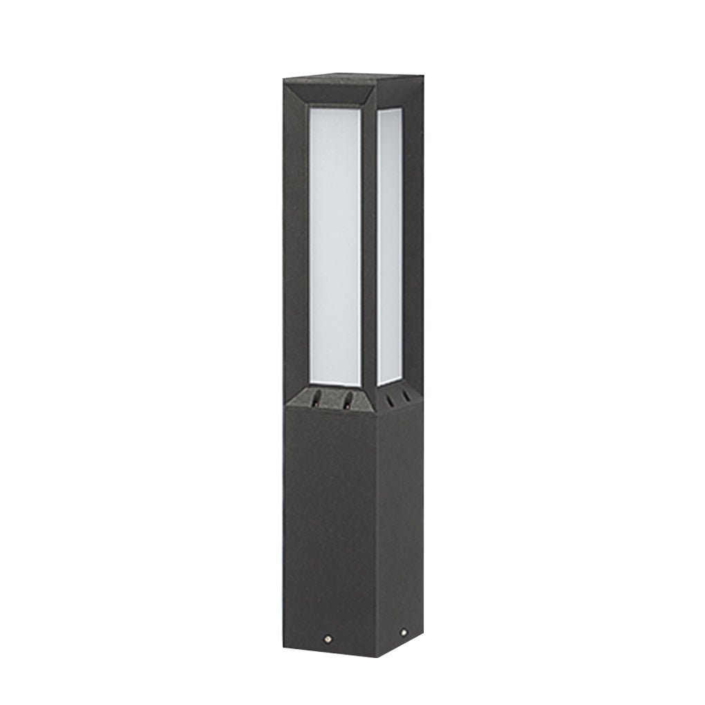 Classic Tall LED Bollard Light Waterproof Outdoor Pathway Landscape Lighting Black Aluminum PC IP54