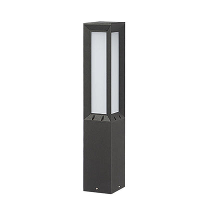 Classic Tall LED Bollard Light Waterproof Outdoor Pathway Landscape Lighting Black Aluminum PC IP54
