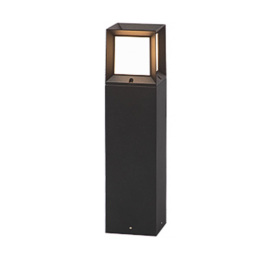 Classic Tall LED Bollard Light Waterproof Outdoor Pathway Landscape Lighting Black Aluminum PC IP54