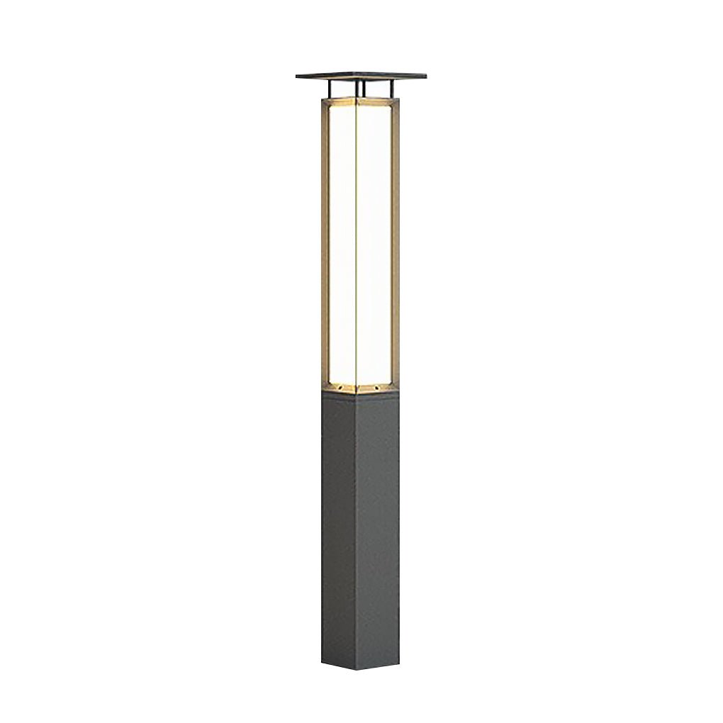 Classic Tall LED Bollard Light Waterproof Outdoor Pathway Landscape Lighting Black Aluminum PC IP54