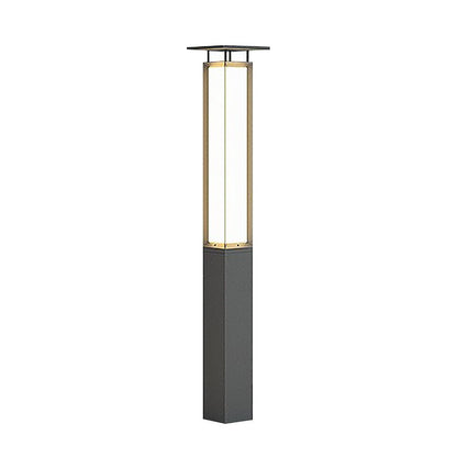 Classic Tall LED Bollard Light Waterproof Outdoor Pathway Landscape Lighting Black Aluminum PC IP54