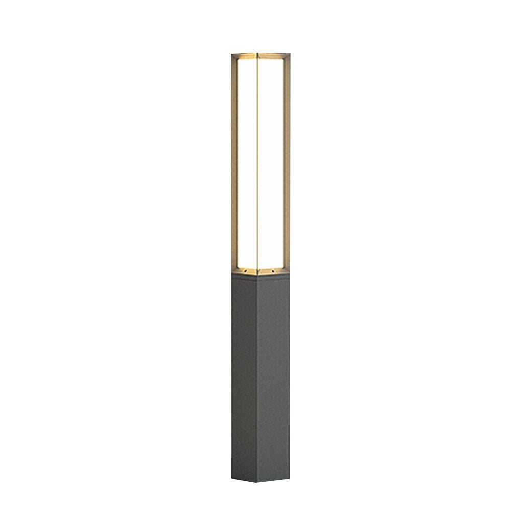 Classic Tall LED Bollard Light Waterproof Outdoor Pathway Landscape Lighting Black Aluminum PC IP54