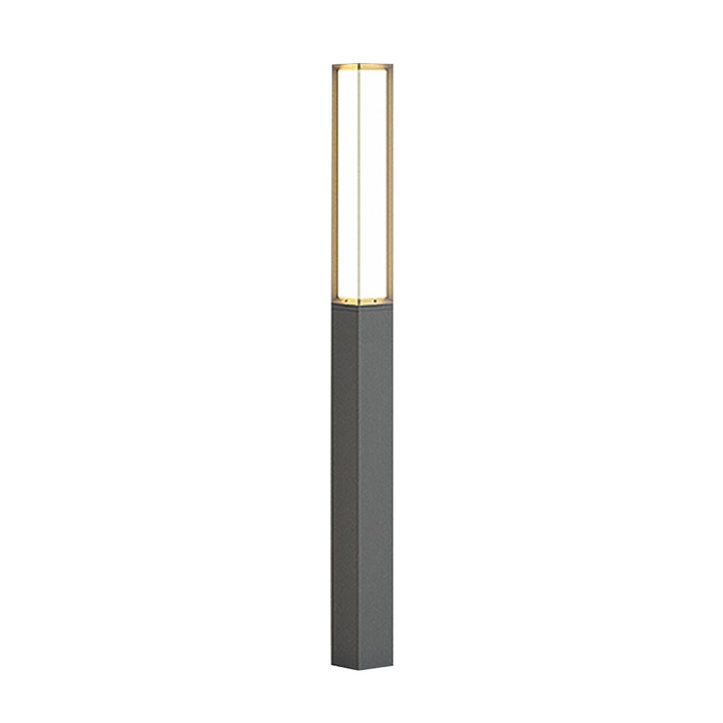 Classic Tall LED Bollard Light Waterproof Outdoor Pathway Landscape Lighting Black Aluminum PC IP54