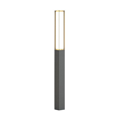 Classic Tall LED Bollard Light Waterproof Outdoor Pathway Landscape Lighting Black Aluminum PC IP54