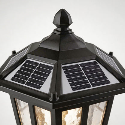 Black Aluminum Lantern Outdoor Path Light Solar Hardwired 3 Sizes
