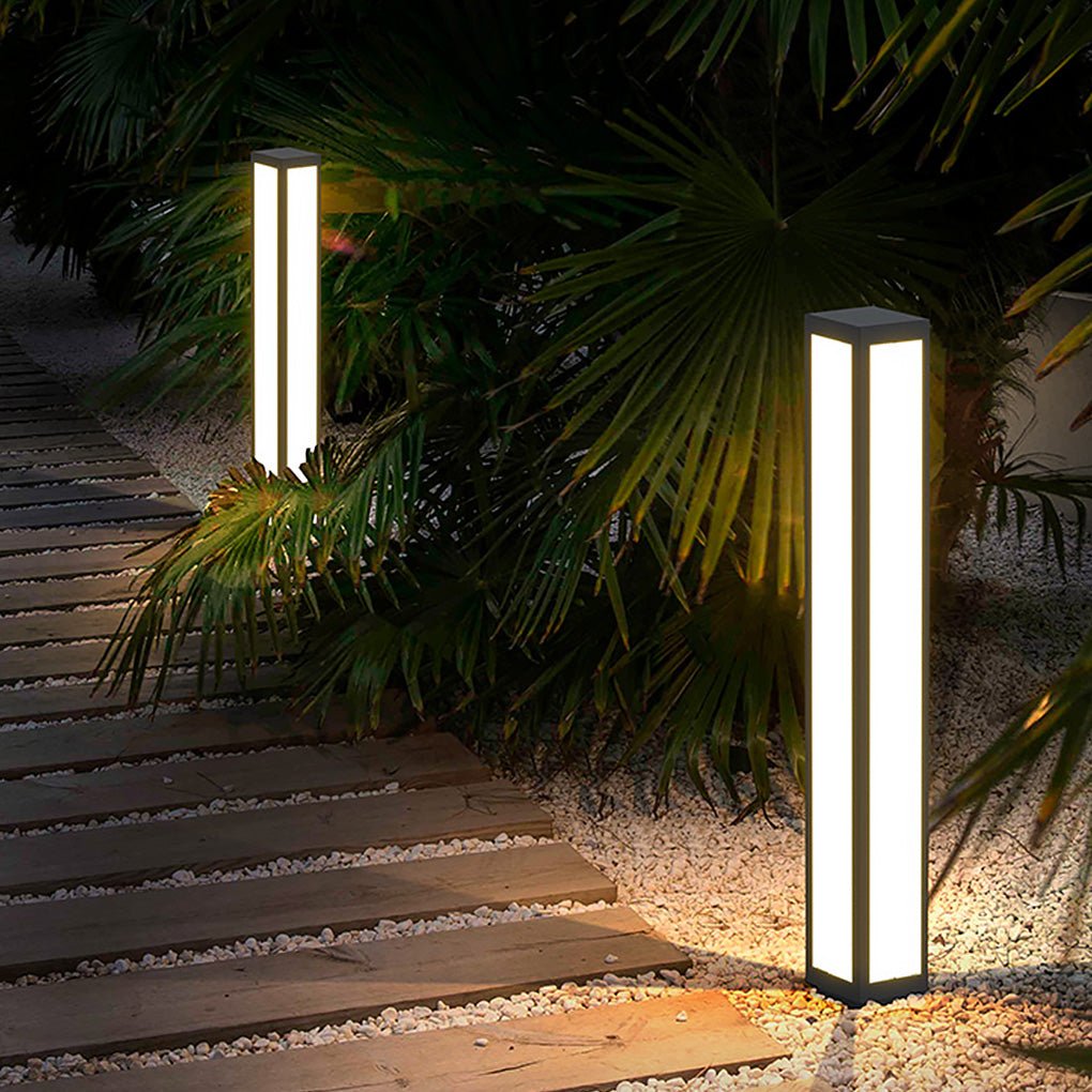 Garden Bollard Light | Solar & Hardwired Aluminum LED Outdoor Landscape Post