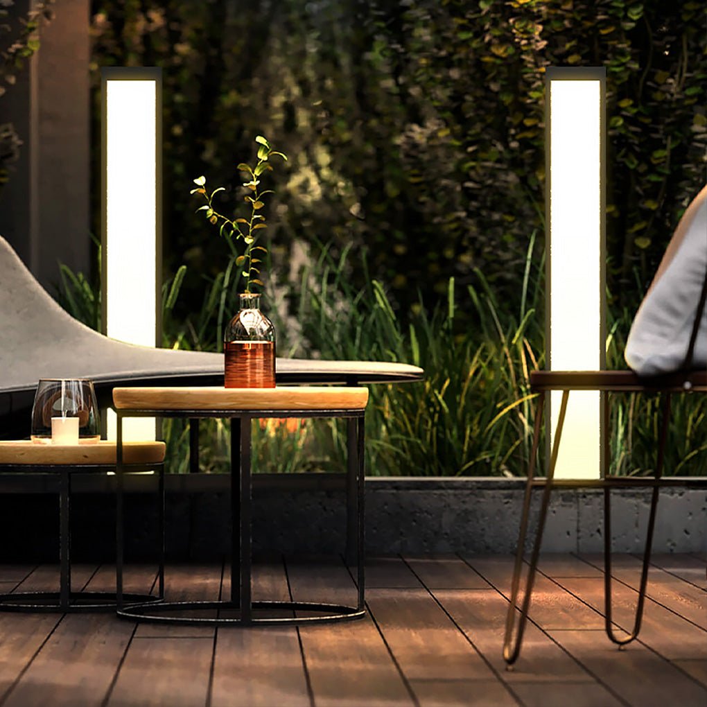 Garden Bollard Light | Solar & Hardwired Aluminum LED Outdoor Landscape Post
