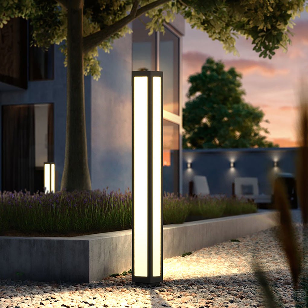Garden Bollard Light | Solar & Hardwired Aluminum LED Outdoor Landscape Post