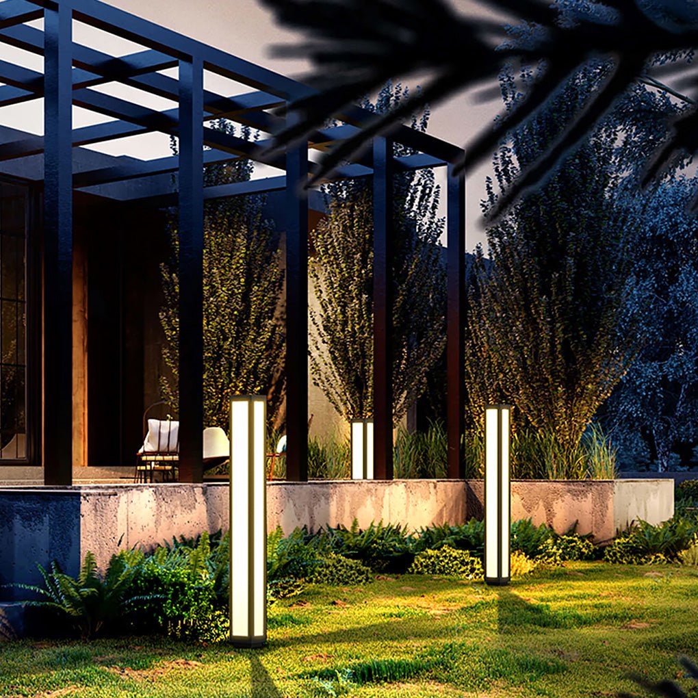 Garden Bollard Light | Solar & Hardwired Aluminum LED Outdoor Landscape Post