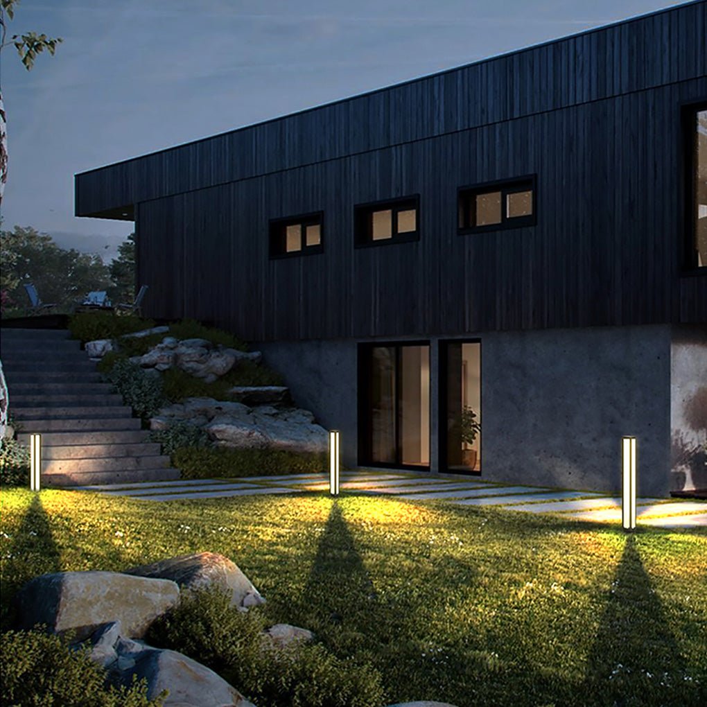 Garden Bollard Light | Solar & Hardwired Aluminum LED Outdoor Landscape Post