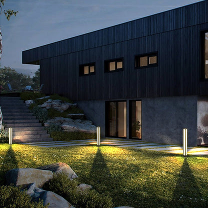 Garden Bollard Light | Solar & Hardwired Aluminum LED Outdoor Landscape Post