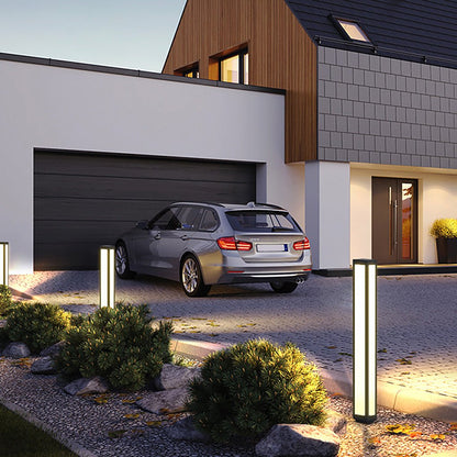 Garden Bollard Light | Solar & Hardwired Aluminum LED Outdoor Landscape Post