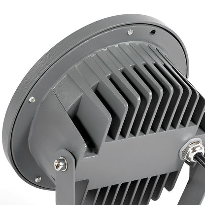 Outdoor LED Spotlight Round Die-Cast Aluminum Tempered Glass 9W 12W 18W 24W DC24V 3000K IP65 Base or Ground Insert
