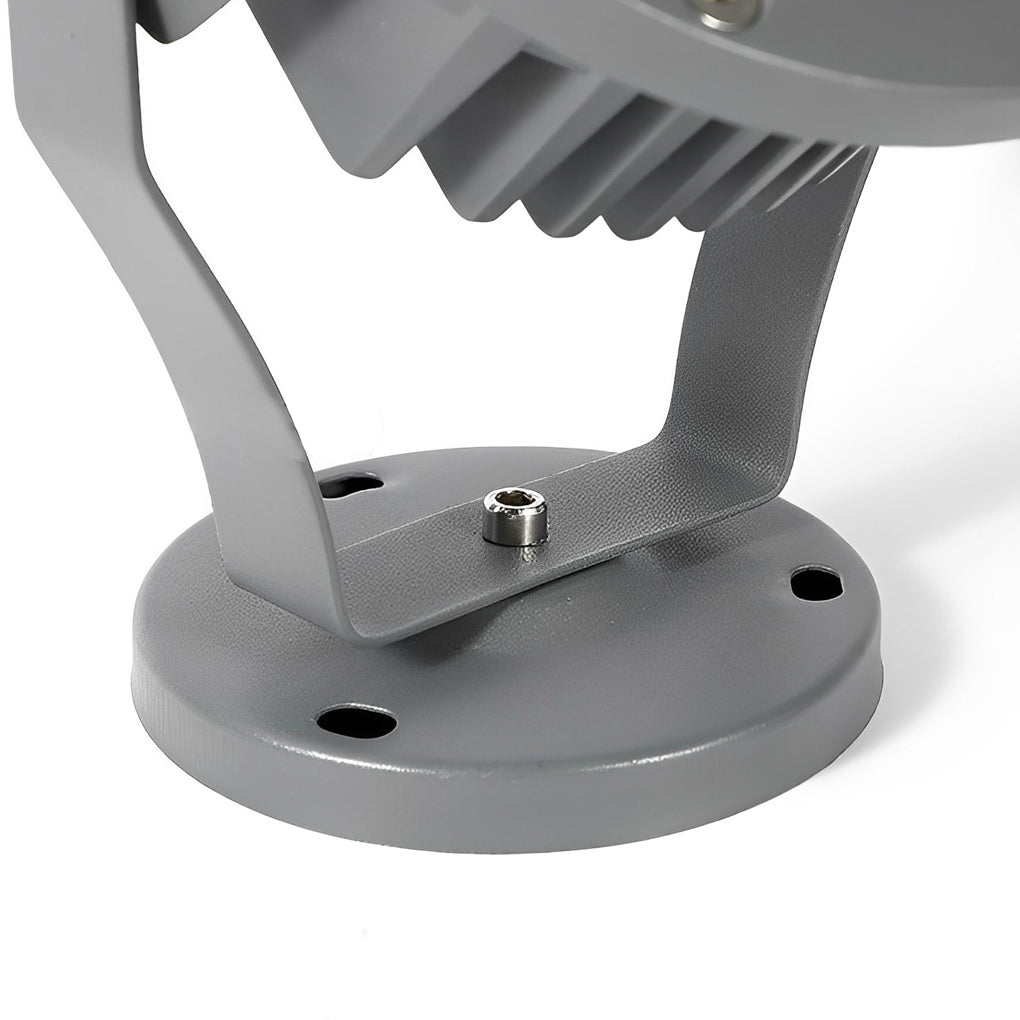 Outdoor LED Spotlight Round Die-Cast Aluminum Tempered Glass 9W 12W 18W 24W DC24V 3000K IP65 Base or Ground Insert
