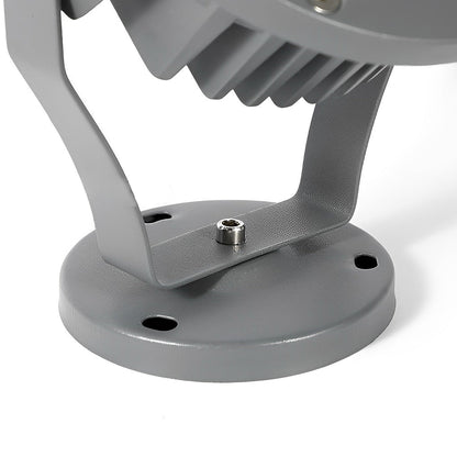 Outdoor LED Spotlight Round Die-Cast Aluminum Tempered Glass 9W 12W 18W 24W DC24V 3000K IP65 Base or Ground Insert