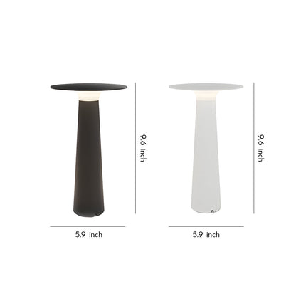 Modern Table Lamp Outdoor IP65 Waterproof Hardwired Aluminum Garden Landscape 3000K Black White 9.65 Inch