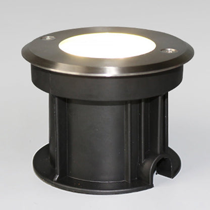 Hardwired LED Recessed In-Ground Well Light Chrome Stainless Steel Frosted Glass 3W or 5W IP65 3000K Deck Poolside Garden