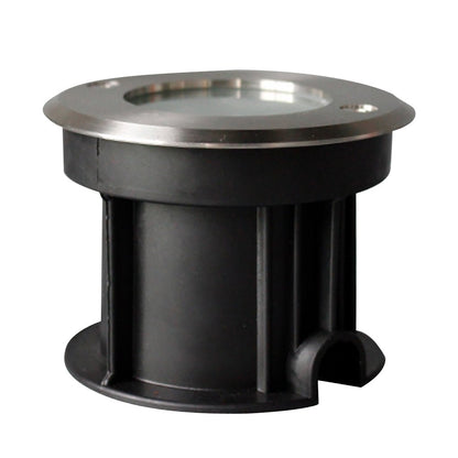 Hardwired LED Recessed In-Ground Well Light Chrome Stainless Steel Frosted Glass 3W or 5W IP65 3000K Deck Poolside Garden