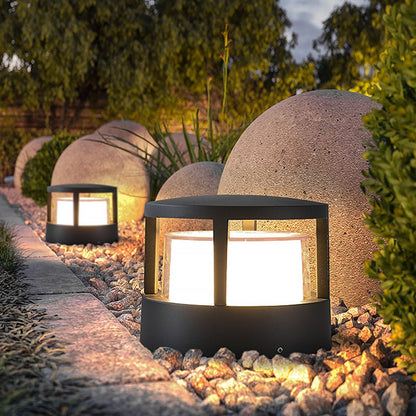 Modern Outdoor LED Post Cap Light Double Layer Acrylic IP65 Waterproof