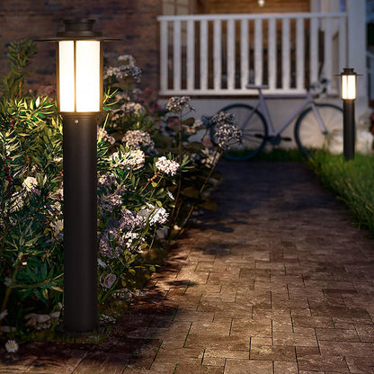 Minimalist Iron LED Landscape Bollard Light 18W E27 Coffee Black Outdoor IP54