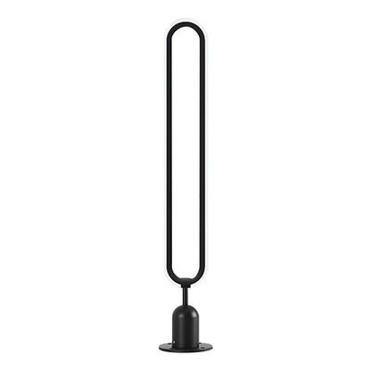 Sleek Black Oval Ring LED Outdoor Courtyard Lamp Solar or Hardwired DC12V 6W–10W IP54 3 Heights Ground Insert or Base