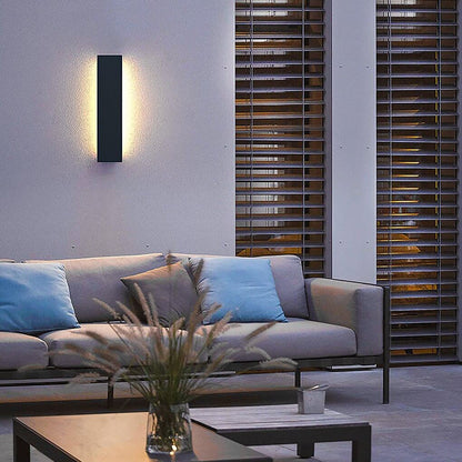 Modern Gray Linear LED Wall Sconce Stainless Steel PC IP54 3 Heights Outdoor Villa Terrace Courtyard