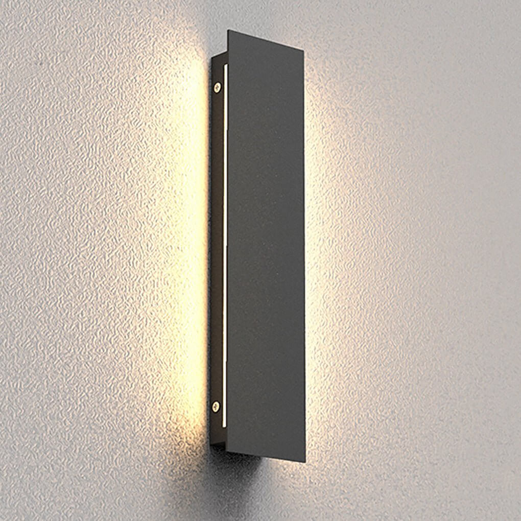Modern Gray Linear LED Wall Sconce Stainless Steel PC IP54 3 Heights Outdoor Villa Terrace Courtyard