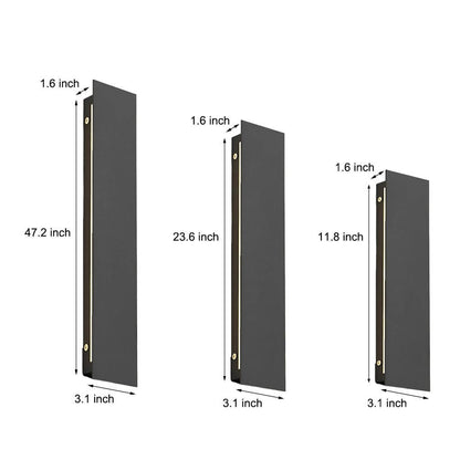 Modern Gray Linear LED Wall Sconce Stainless Steel PC IP54 3 Heights Outdoor Villa Terrace Courtyard
