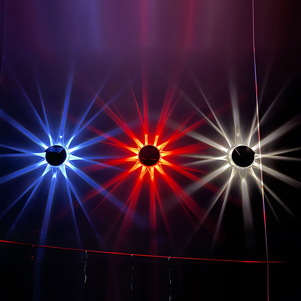 Solar Petal Sunburst Outdoor Wall Sconce ABS Acrylic RGB Remote 3 Light Modes IP44 Courtyard Garden Villa