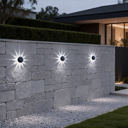 Solar Petal Sunburst Outdoor Wall Sconce ABS Acrylic RGB Remote 3 Light Modes IP44 Courtyard Garden Villa