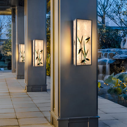 Retro Outdoor Wall Sconce Floral Leaf Pattern Galvanized Steel LED 3000K IP54