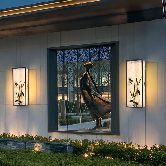 Retro Outdoor Wall Sconce Floral Leaf Pattern Galvanized Steel LED 3000K IP54