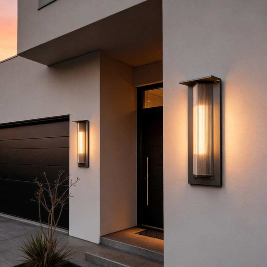 Vintage Solar or Hardwired Outdoor Wall Sconce Black Aluminum Glass IP65