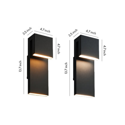 Black Aluminium Industrial LED Outdoor Wall Sconce IP65 12W 3000K/6000K
