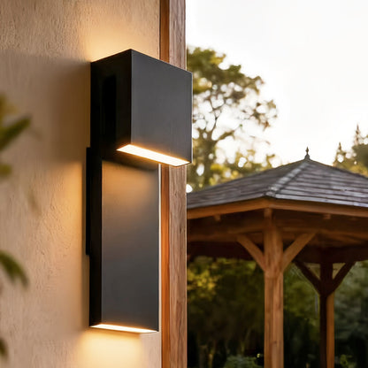 Black Aluminium Industrial LED Outdoor Wall Sconce IP65 12W 3000K/6000K
