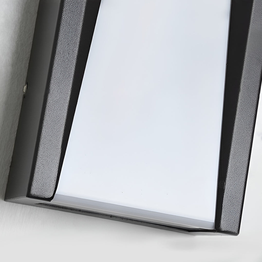 Modern Geometric Tapered Stainless Steel Acrylic Outdoor Wall Sconce Black IP54 3200K 3 Sizes Balcony Villa