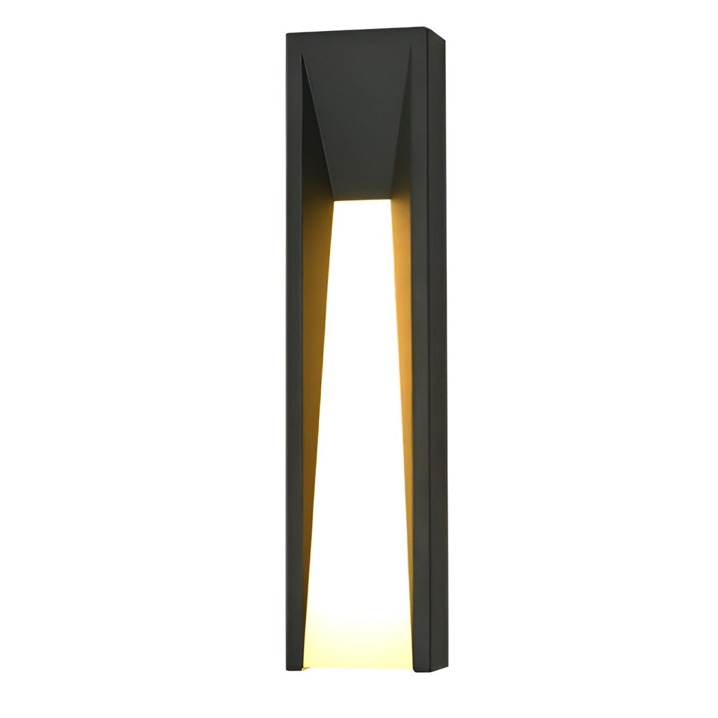 Modern Geometric Tapered Stainless Steel Acrylic Outdoor Wall Sconce Black IP54 3200K 3 Sizes Balcony Villa