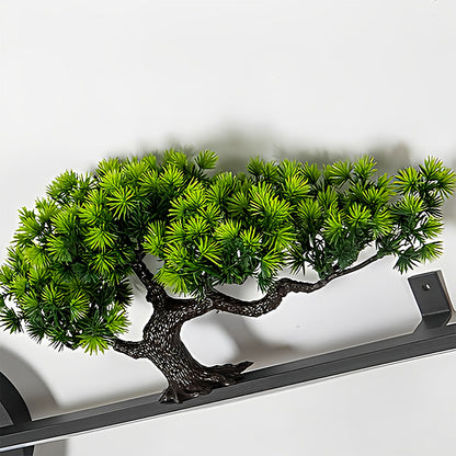 Retro Tree Landscape Art LED Outdoor Wall Sconce Aluminum PVC Black IP65 3000K 3 Sizes Balcony Garden Gate