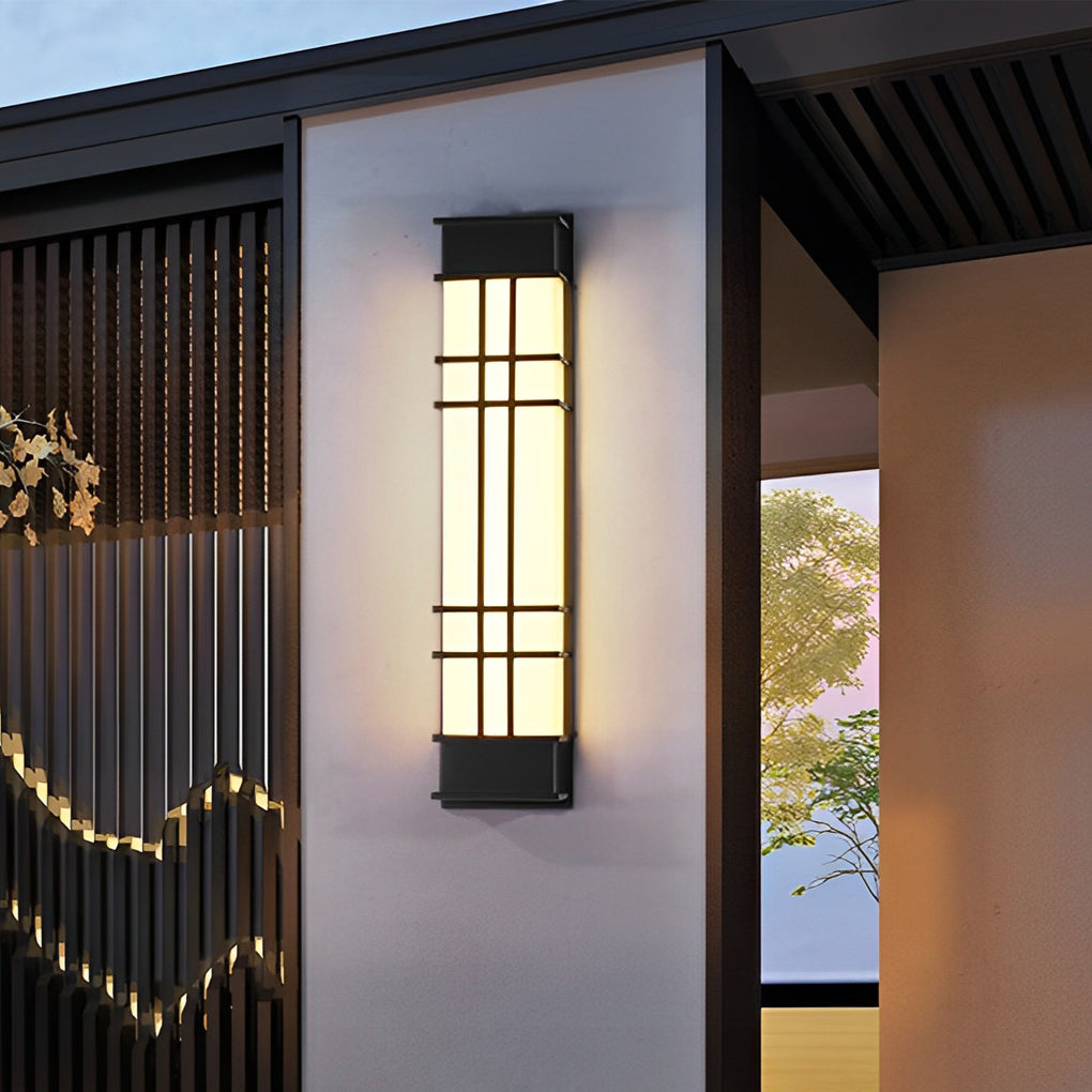 Retro Black Outdoor Wall Sconce Galvanized Steel Acrylic IP65 CRI80 4 Heights 700LM 840LM Garden Villa Yard