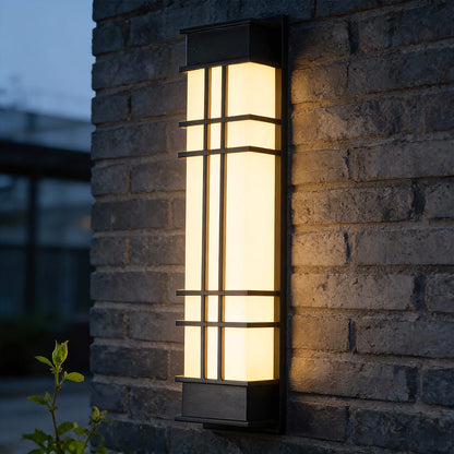 Retro Black Outdoor Wall Sconce Galvanized Steel Acrylic IP65 CRI80 4 Heights 700LM 840LM Garden Villa Yard