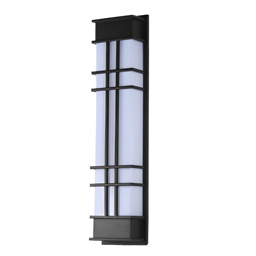 Retro Black Outdoor Wall Sconce Galvanized Steel Acrylic IP65 CRI80 4 Heights 700LM 840LM Garden Villa Yard