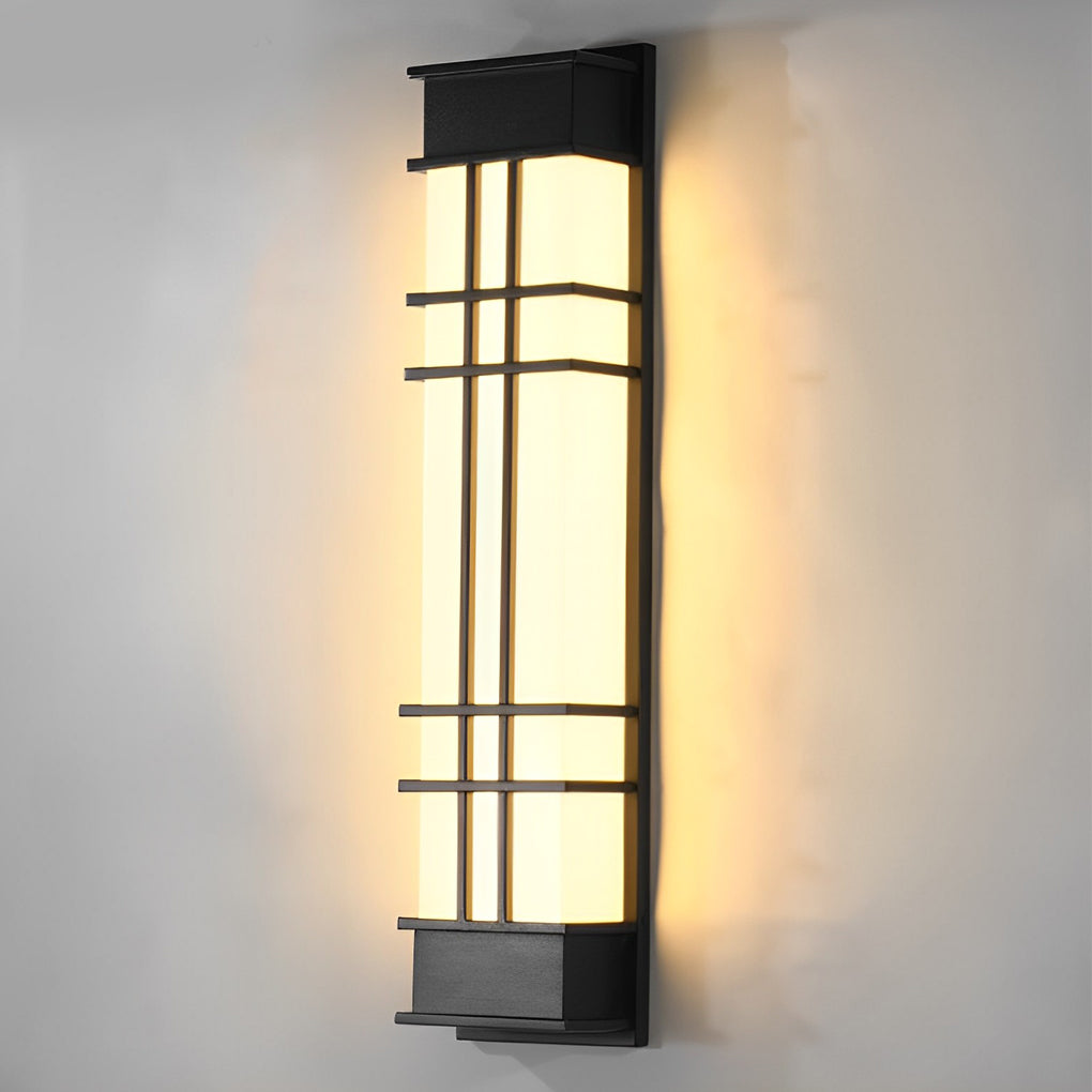 Retro Black Outdoor Wall Sconce Galvanized Steel Acrylic IP65 CRI80 4 Heights 700LM 840LM Garden Villa Yard