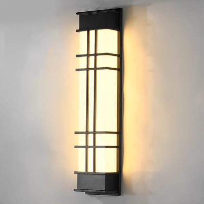 Retro Black Outdoor Wall Sconce Galvanized Steel Acrylic IP65 CRI80 4 Heights 700LM 840LM Garden Villa Yard
