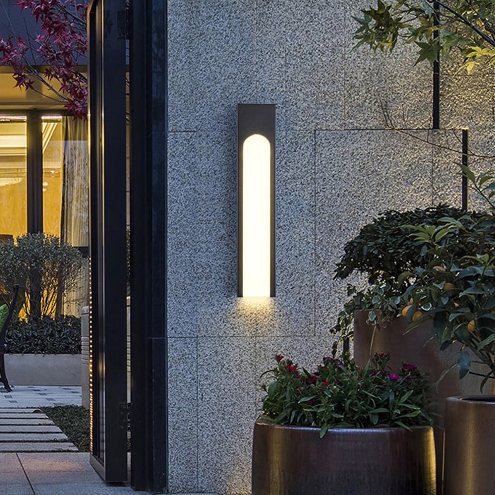 Modern LED Outdoor Wall Sconce Stainless Steel Black 20 Inch