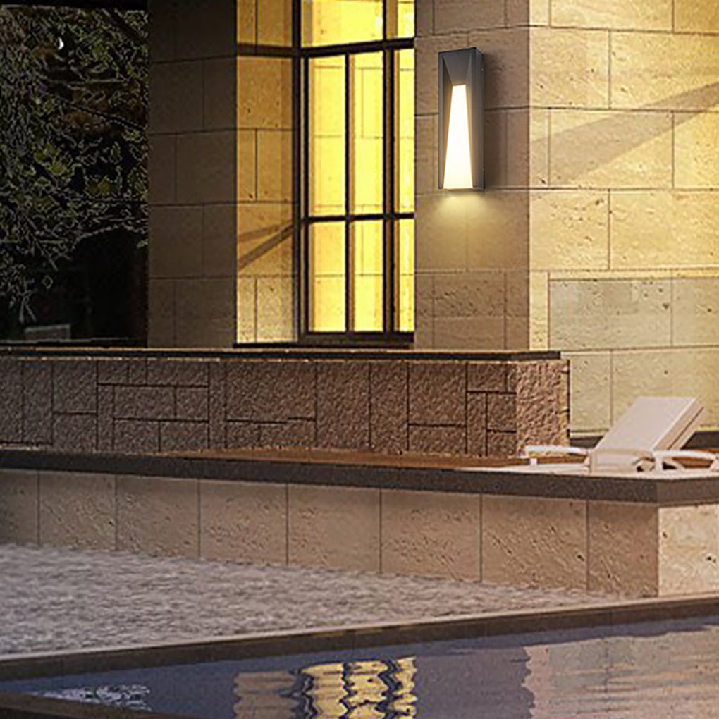 Modern LED Outdoor Wall Sconce Stainless Steel Black 20 Inch