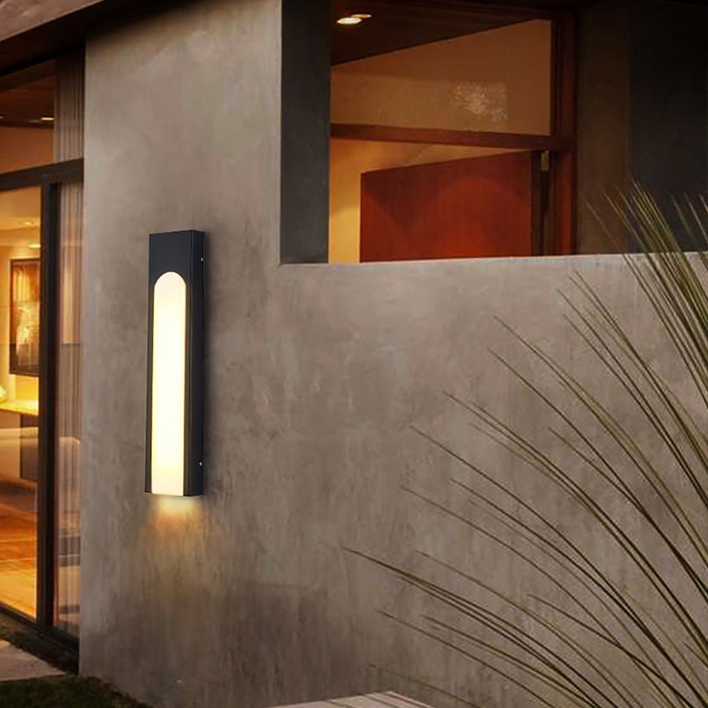 Modern LED Outdoor Wall Sconce Stainless Steel Black 20 Inch